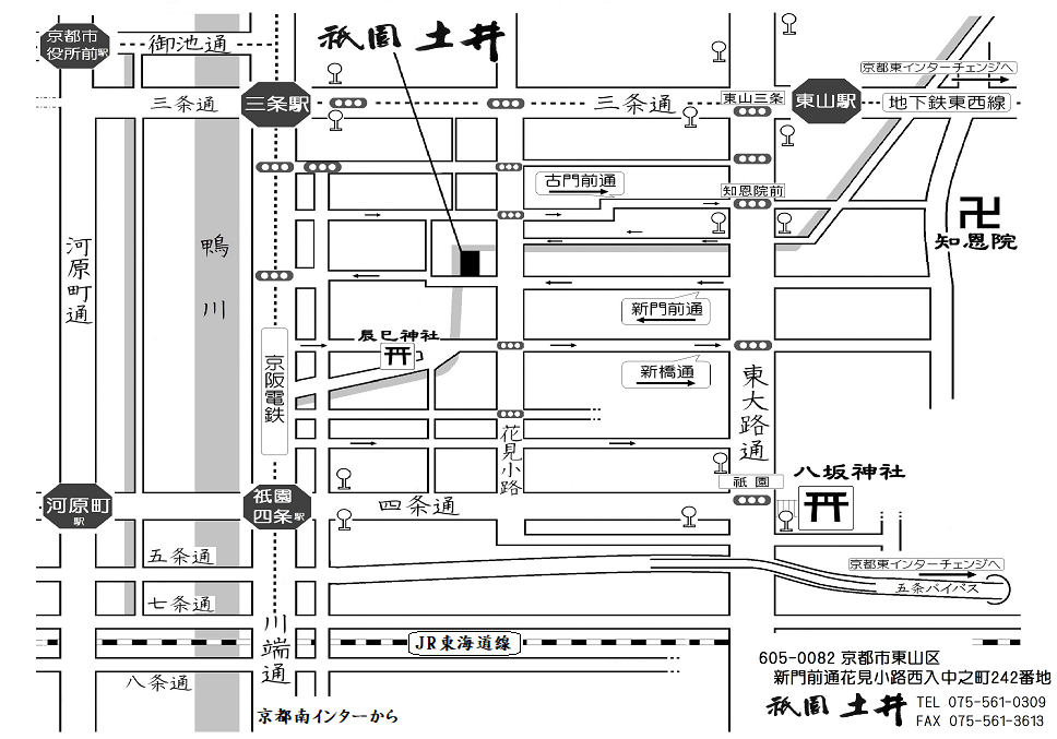 祇園土井の地図